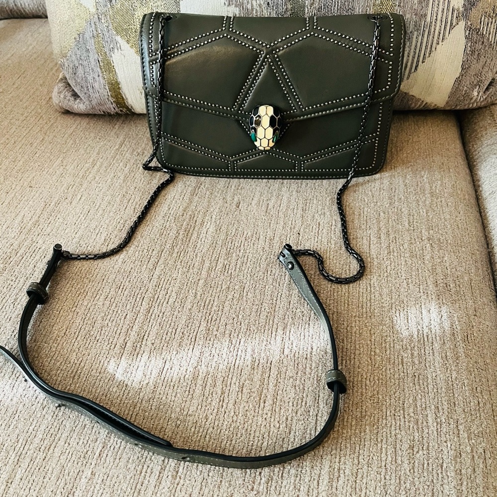 BVLGARI SERPENTI LEATHER CROSSBODY BAG